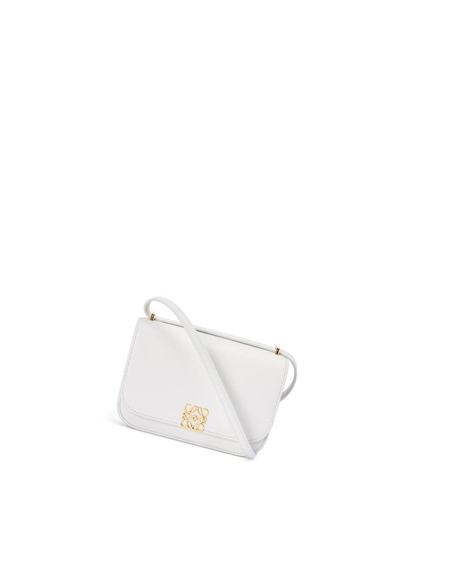 Loewe Small Goya bag in silk calfskin Blanche | 8621FWITV