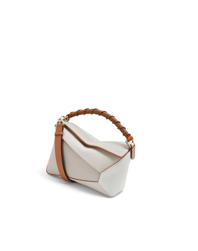 Loewe Small Puzzle Edge bag in nappa calfskin Blanche | 6184UZPHE