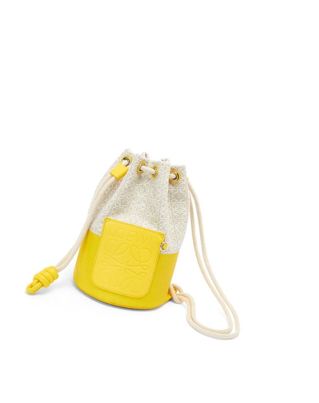 Loewe Small Sailor bag in coated jacquard and calfskin Citron | 3462TSOJH