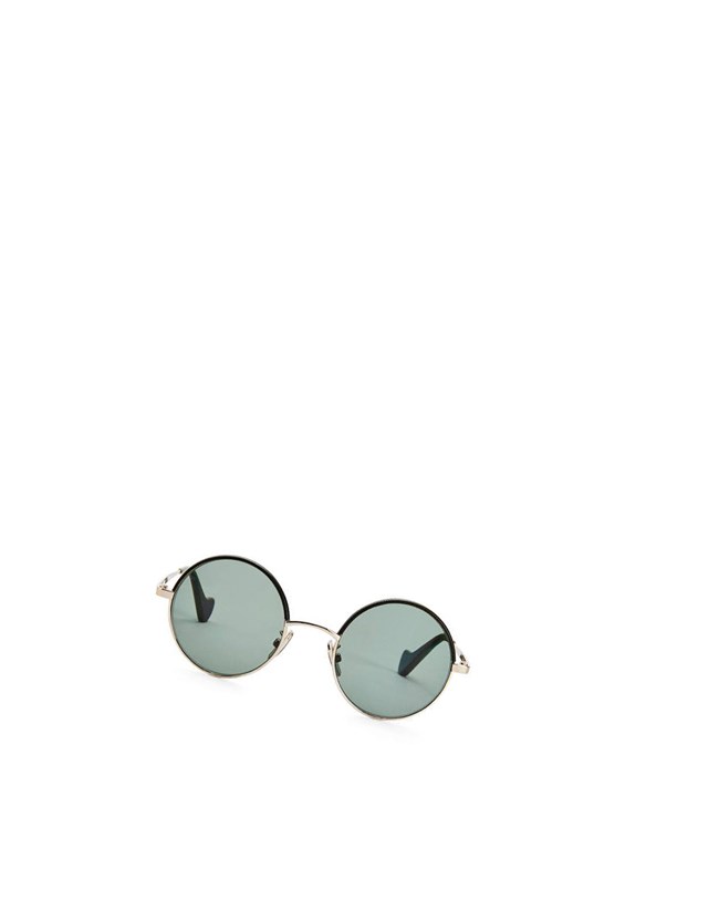 Loewe Small round sunglasses in metal Kaki Vert | 5780PDCJX