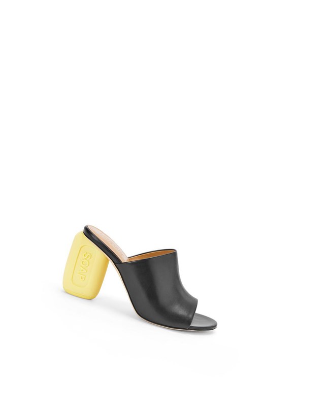 Loewe Soap mule in calfskin Noir Jaune | 0894WUCXF