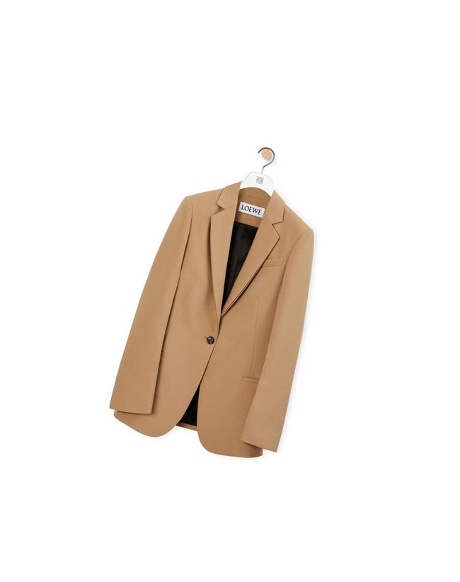 Loewe Tailored jacket in wool Beige | 9376RNZHU