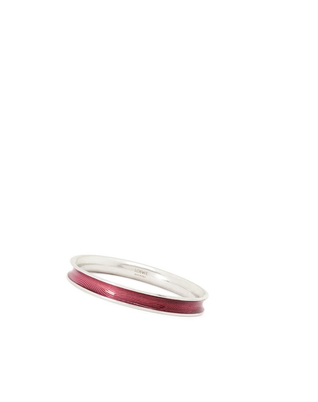 Loewe Wave bangle in sterling silver and enamel Fushia | 3490XDURQ