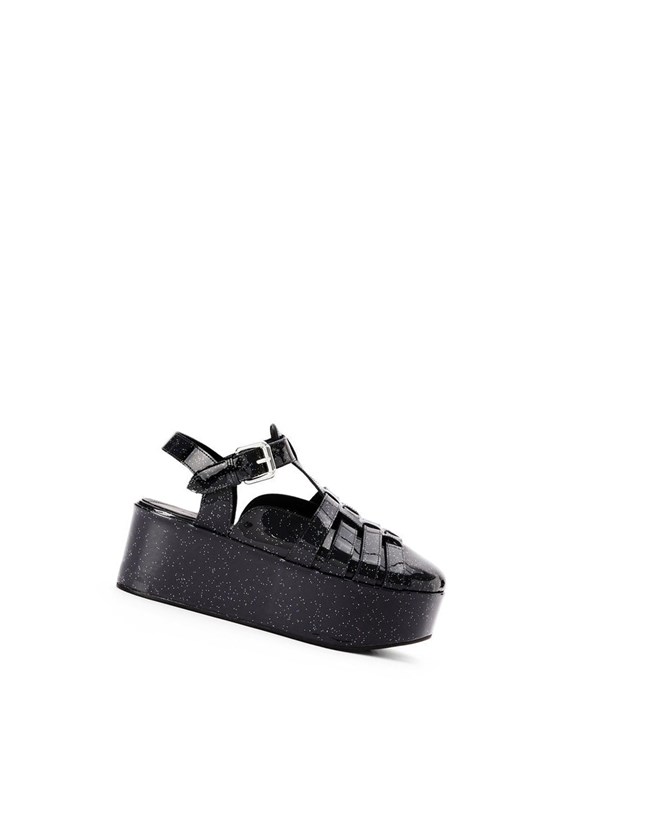 Loewe Wedge sandal in calfskin Noir | 8672KTVMF