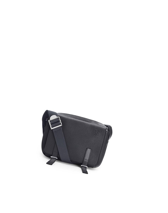 Loewe XS Military messenger bag in soft grained calfskin Anthracite | 2806GVPMS