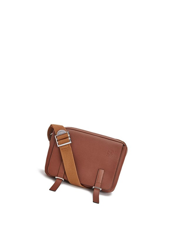 Loewe XS Military messenger bag in soft grained calfskin Cognac | 5039QWUMD