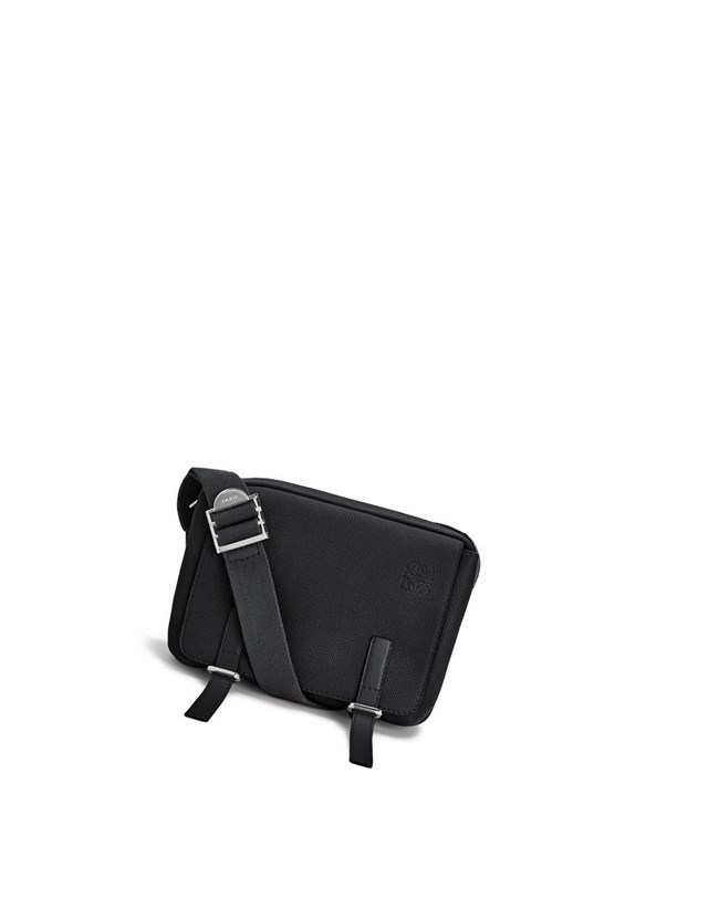 Loewe XS Military messenger bag in soft grained calfskin Noir | 9084YVQXB